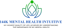Logo of a mental health organization with a leaf and figure design.